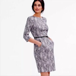 M.M.LaFleur Etsuko Crackle Sheath Dress Stretch Professional Career Knee Size 14